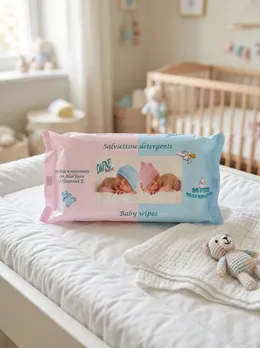 Salviette Bebè Dafne sul fasciatoio di una cameretta luminosa